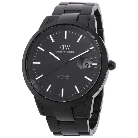 NWT Authentic Daniel Wellington Iconic Link Automatic Black Dial Watch - Picture 1 of 3